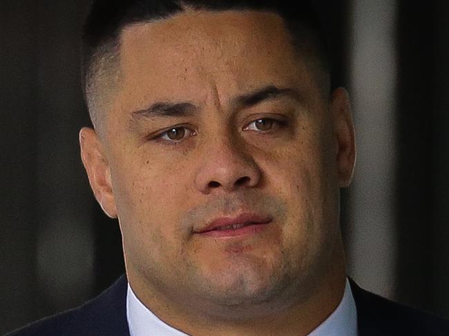 SYDNEY, AUSTRALIA - NewsWire Photos MARCH 16, 2021: Jarryd Hayne NRL player facing accusations he forced himself on a woman in Newcastle, injuring her arrives at the Downing Centre Local Court today in Sydney, Australia. Picture: NCA NewsWire / Gaye Gerard
