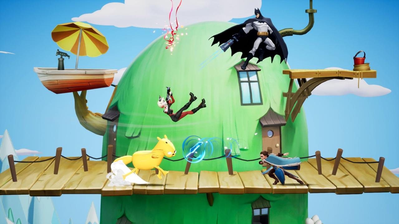 The action platform fighter has drawn comparisons to Super Smash Bros. Ultimate, which featured Nintendo characters. Picture: Warner Bros. Interactive Entertainment