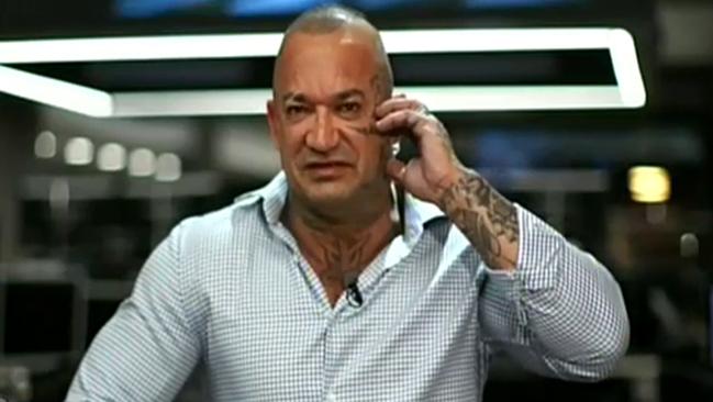 Dustin Martin's father Shane Martin appears on the Footy Show live from Auckland. Picture: Channel 9