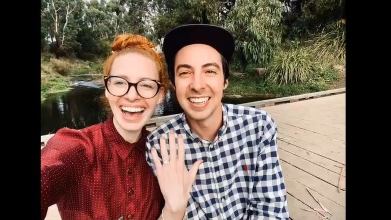 Emma and her fiance show off her new engagement ring.