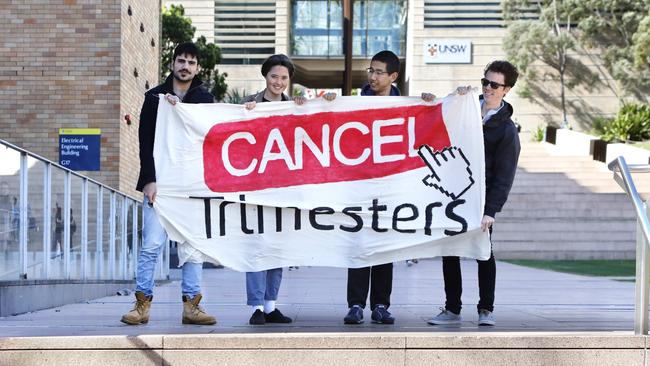 Students at UNSW have been campaigning for the university to scrap trimesters. Picture: Jennifer Soo