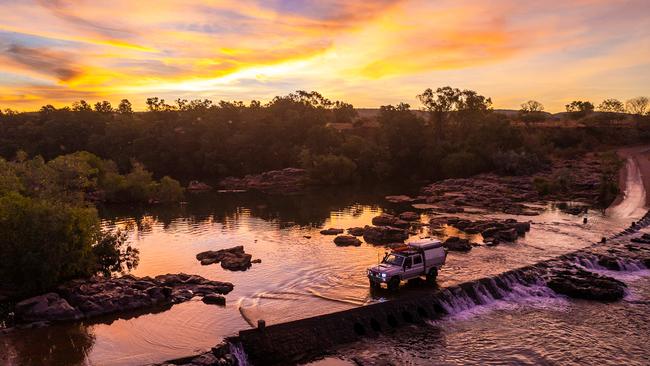 This one is best left to high-clearance 4WDs, and no matter what locals are doing, make sure you stay in your car and out of the croc-inhabited water. Picture: Tourism Western Australia.