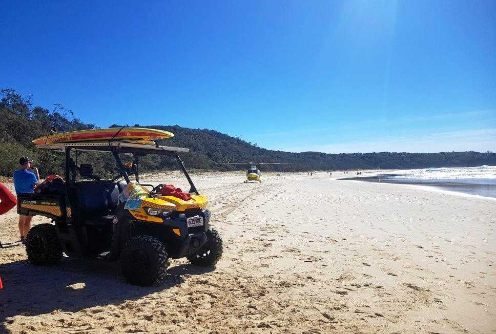 A surfer in her 20s has been airlifted to hospital after an incident at Alexandria Bay this morning. Picture: Surf Life Saving QLD