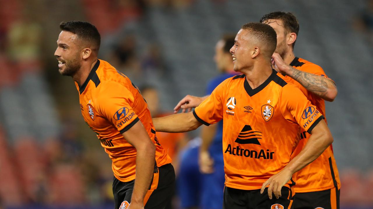 The Roar celebrate a stunning strike from Brad Inman.