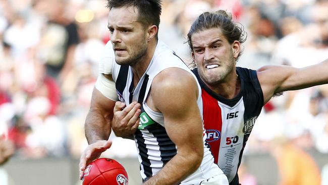 Nathan Brown is yet to re-sign with Collingwood. Picture: Colleen Petch