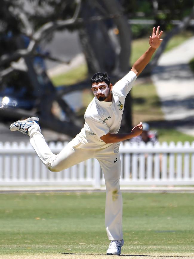 Wynnum Manly bowler Anjana Nanayakkra against Valley Picture John Gass