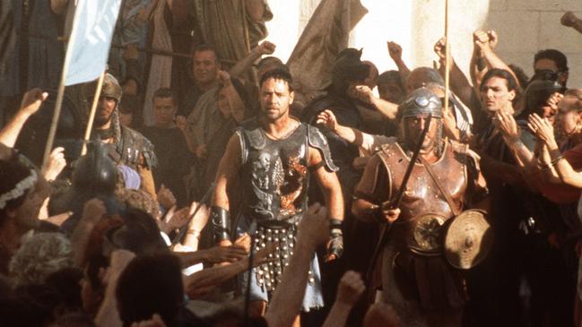 Crowe fans gathered to bid for items including some seen in 2000 film Gladiator.