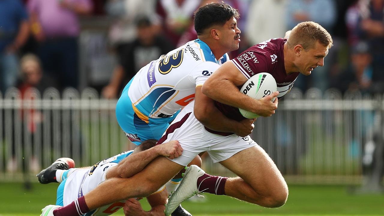 Tom Trbojevic starred for the Sea Eagles against the Titans at Mudgee. Picture: Mark Metcalfe/Getty Images