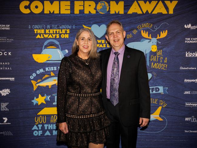 Kristy and Justin Hogg at the opening night function for The Empire's Come From Away at The Rock, Friday, March 14, 2025. Picture: Hey Media