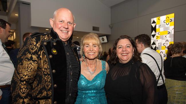 Scott Bowman, Anita Bowman and Lynda Davis wore their finest kit for the gala. Picture: Pema Tamang Pakhrin