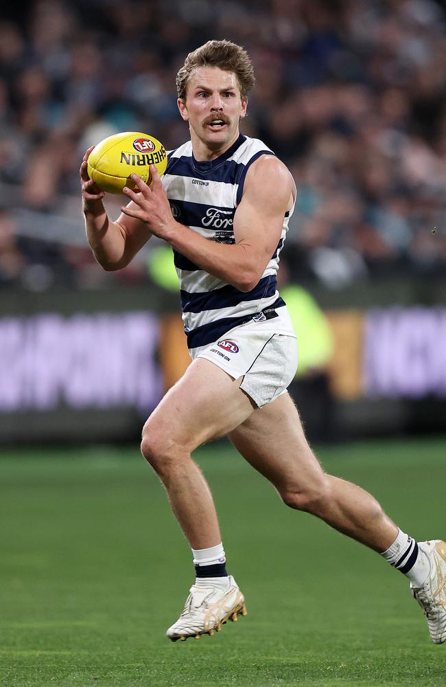 Tom Atkins of the Geelong Cats in action. Picture: Mark Stewart