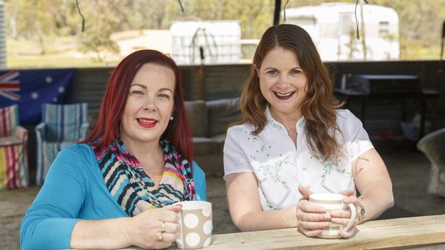 Nicole Prince (R) with friend Fiona Taylor.