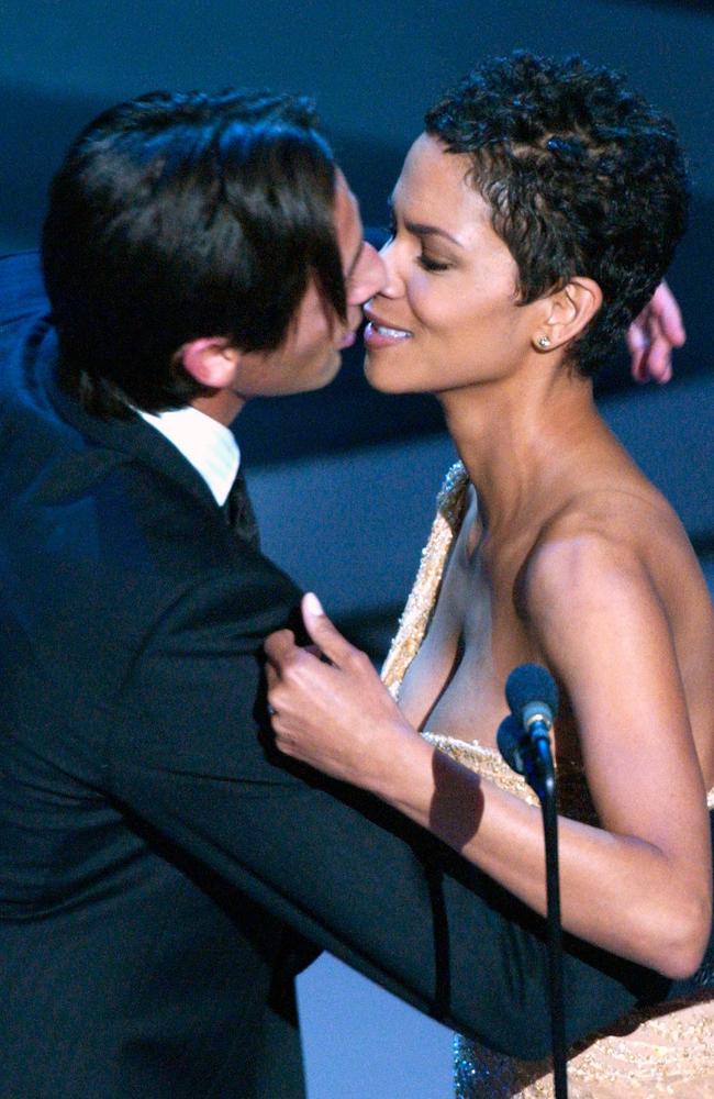 Adrien Brody planted a kiss on presented Halle Berry when he won his Oscar. Picture: AP