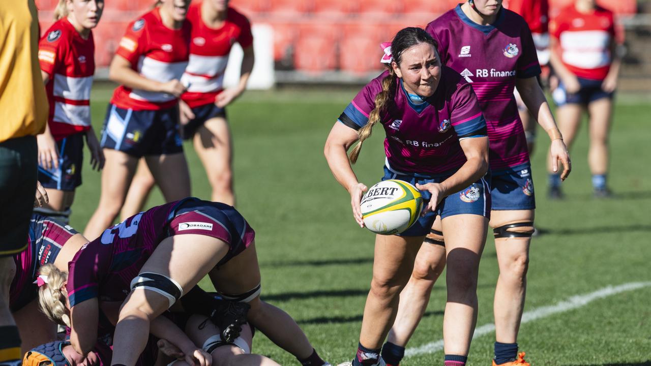 Ainsley Gale for Toowoomba Bears against St George Roma in Downs Rugby Womens XV grand final rugby union at Toowoomba Sports Ground, Saturday, August 24, 2024. Picture: Kevin Farmer