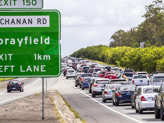 Traffic heading north on Bruce Highway through Caboolture, Sunday, December 27, 2020 - Picture: Richard Walker