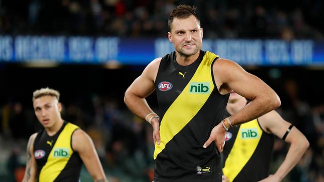 Toby Nankervis sprayed crucial set shots for goal on Saturday. Picture: Michael Willson/AFL Photos