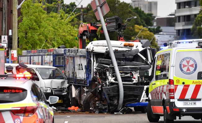 The scene of the crash at Green Square in Sydney on Wednesday morning. Picture: AAP