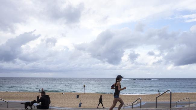 The barricades down at Coogee Beach on Thursday. Picture by Damian Shaw