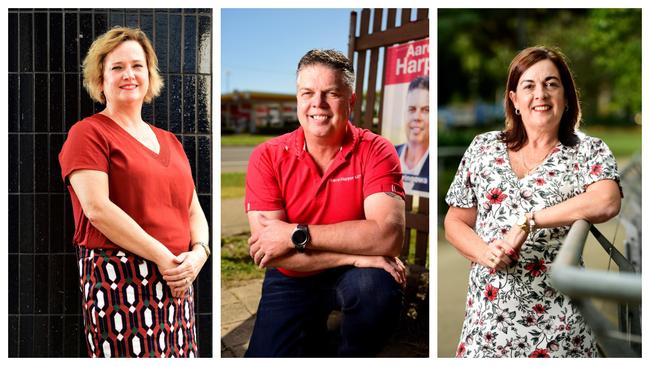 Battle for Thuringowa: (From left) KAP Julieanne Wood, Labor Aaron Harper, LNP Natalie Marr.