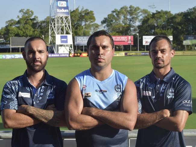 Darwin Buffaloes’ leadership group – Shaun Ahmat, Jarrod Stokes and Tim Eldridge. Picture: Amanda Parkinson