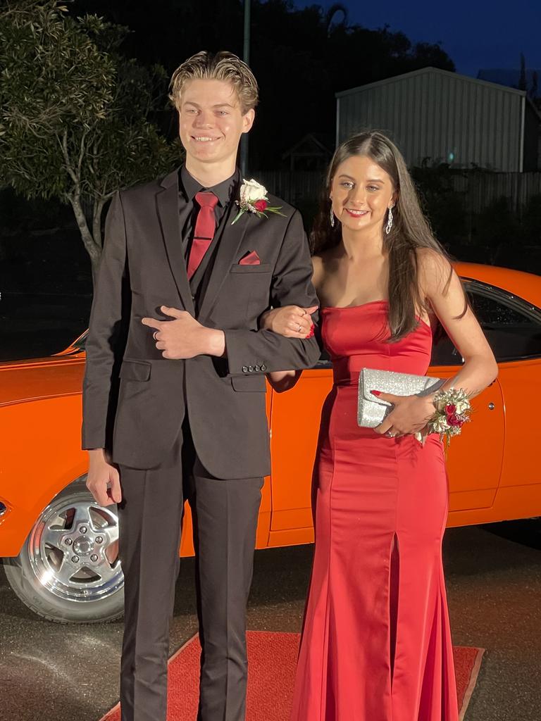 The students arrive at St Mary's College formal at the Brolga Theatre.