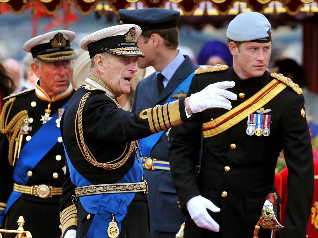 Prince Charles, Prince Philip and Prince Harry in 2012. Picture: John Stillwell/AFP