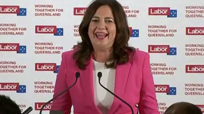 A victorious Annastacia Palaszczuk