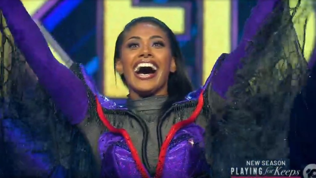 Paulini was unmasked during Tuesday night's Masked Singer semi-final. Picture: Channel 10.