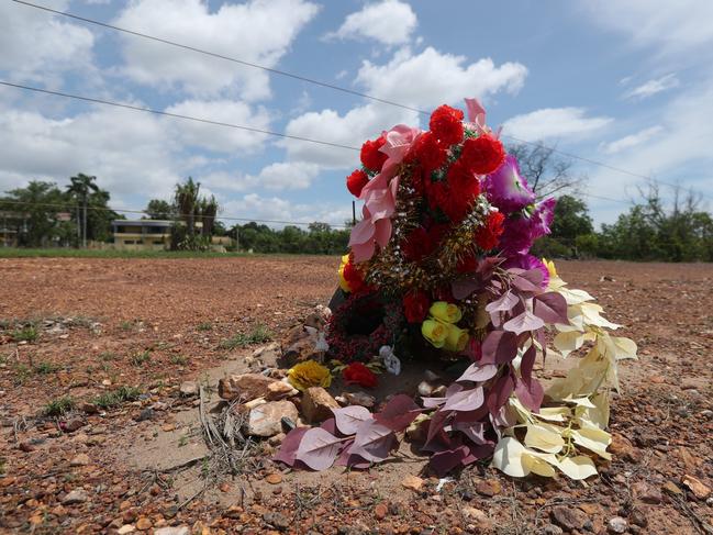 A memorial has been set up for a 62 and a 47-year-old woman who were killed following an alleged hit and run at 1.40am, Thursday November 7 on Trower Rd in Brinkin, near the Dripstone Cliffs. Picture: Zizi Averill