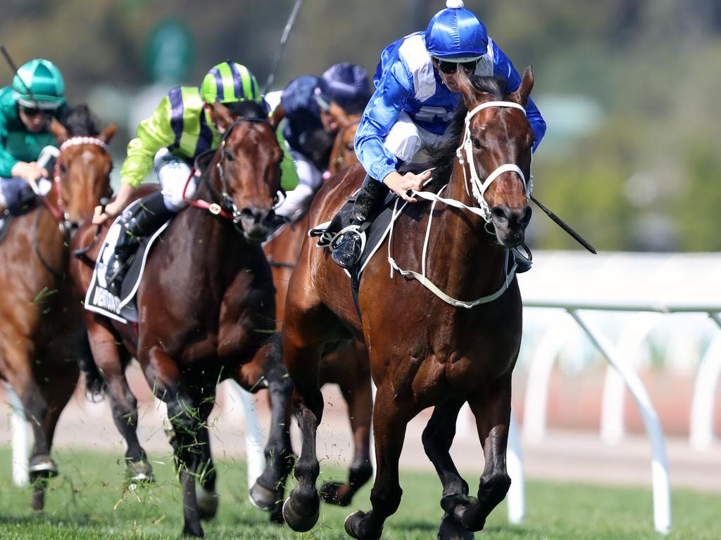 Turnbull Stakes: Winx (Hugh Bowman). Picture: Alex Coppel