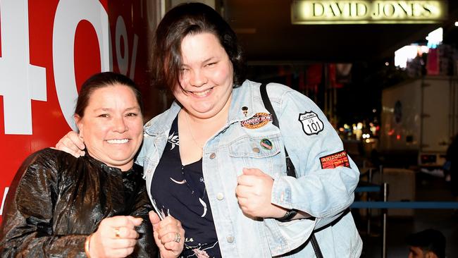 Tracey and Laura Butler from Mt Eliza are first in line at David Jones. Picture: Nicole Garmston