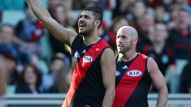 AFL Round 23 Carlton v Essendon at the MCG. Paddy Ryder celebrates an early 3rd wtr goal . Pic: Michael Klein