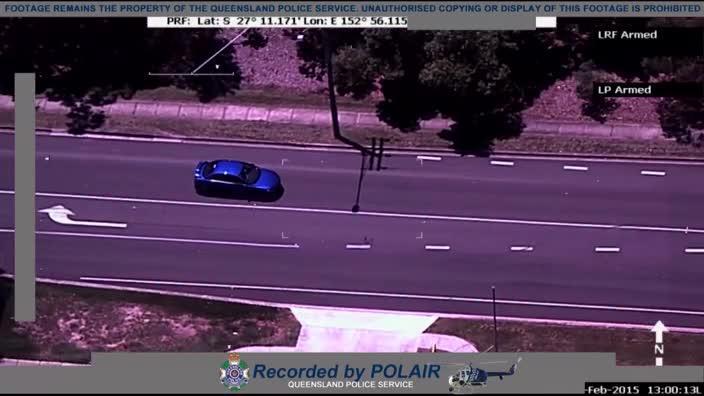 Polair vision of QLD car chase