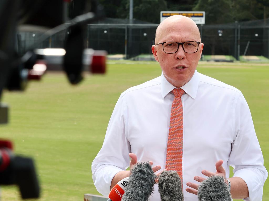 The Leader of the Opposition Peter Dutton has pledged a return to the 80:20 funding split if the Coalition wins the 2025 election. Picture: NewsWire/Tertius Pickard