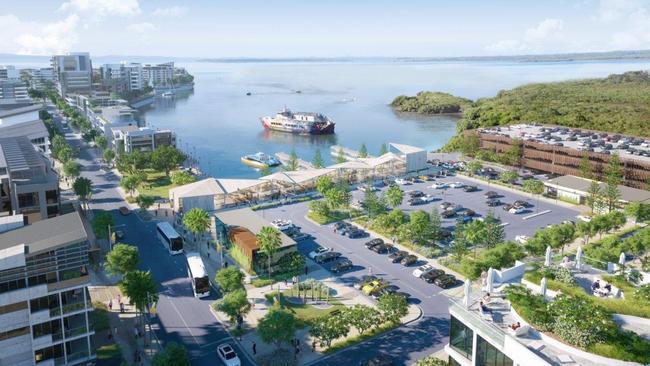 An artist’s impression of the Toondah Harbour housing project at Cleveland, which the council said will provide 3600 new units and a further planned 1100 apartments on reclaimed wetlands. Picture: Walker Group