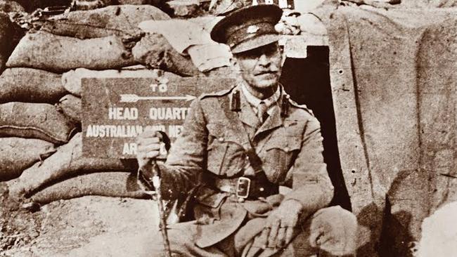 Colonel Harry Chauvel outside his headquarters in Monash Valley. Circa May, 1915. Picture: SIR CHARLES RYAN