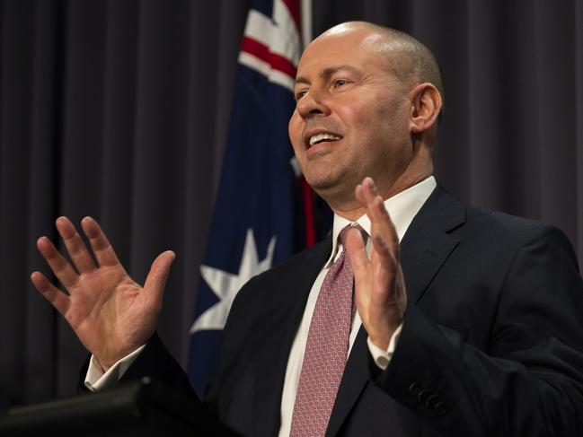 CANBERRA, AUSTRALIA - NewsWire Photos JULY 7, 2021:  Treasurer Josh Frydenberg MP holds a press conference at Parliament House. Picture: NCA NewsWire / Martin Ollman
