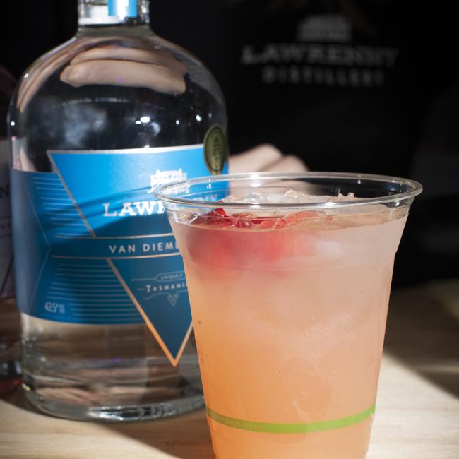 Gin and watermelon spritz from Lawrenny Distillery. Picture: LUKE BOWDEN