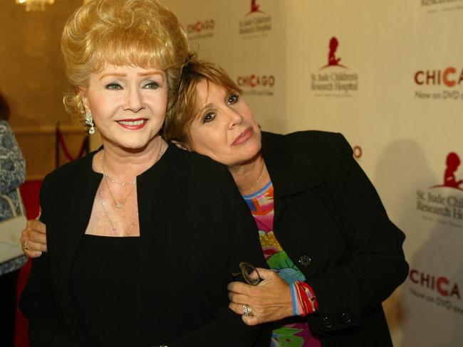 Debbie Reynolds and Carrie Fisher in 2003. Picture: Supplied