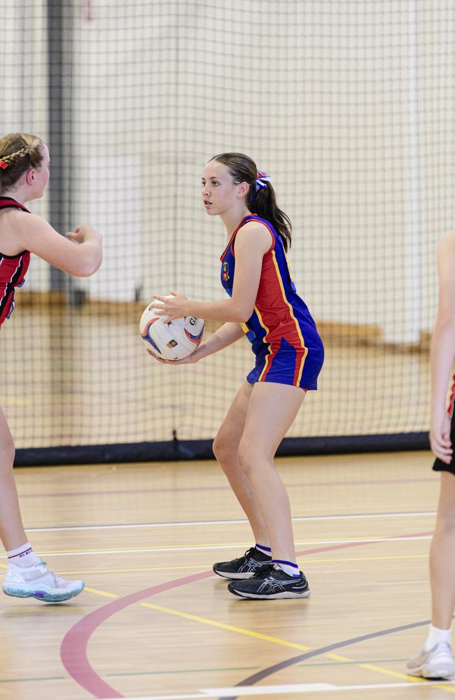 Kate Bootes of Downlands in the Laura Geitz Cup netball carnival at The Glennie School, Sunday, March 16, 2025. Picture: Kevin Farmer