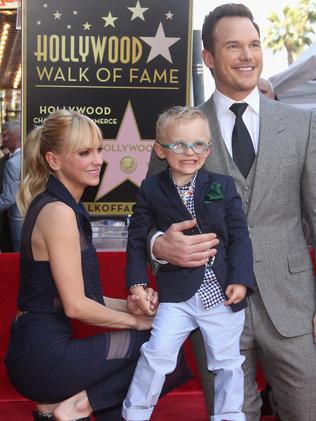 Anna Faris and Chris Pratt with their son, Jack. Picture: Getty