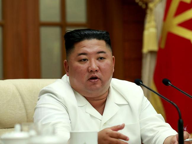 North Korea has released photos of leader Kim Jong-un, in an attempt to play down rumours he is in ill health, but the photos could not be verified as new. Picture: AFP/KCNA via KNS