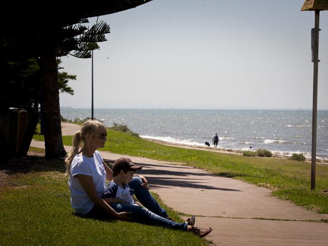 Some locals enjoys the view at Werribee South foreshore. Picture: Wyndham Council