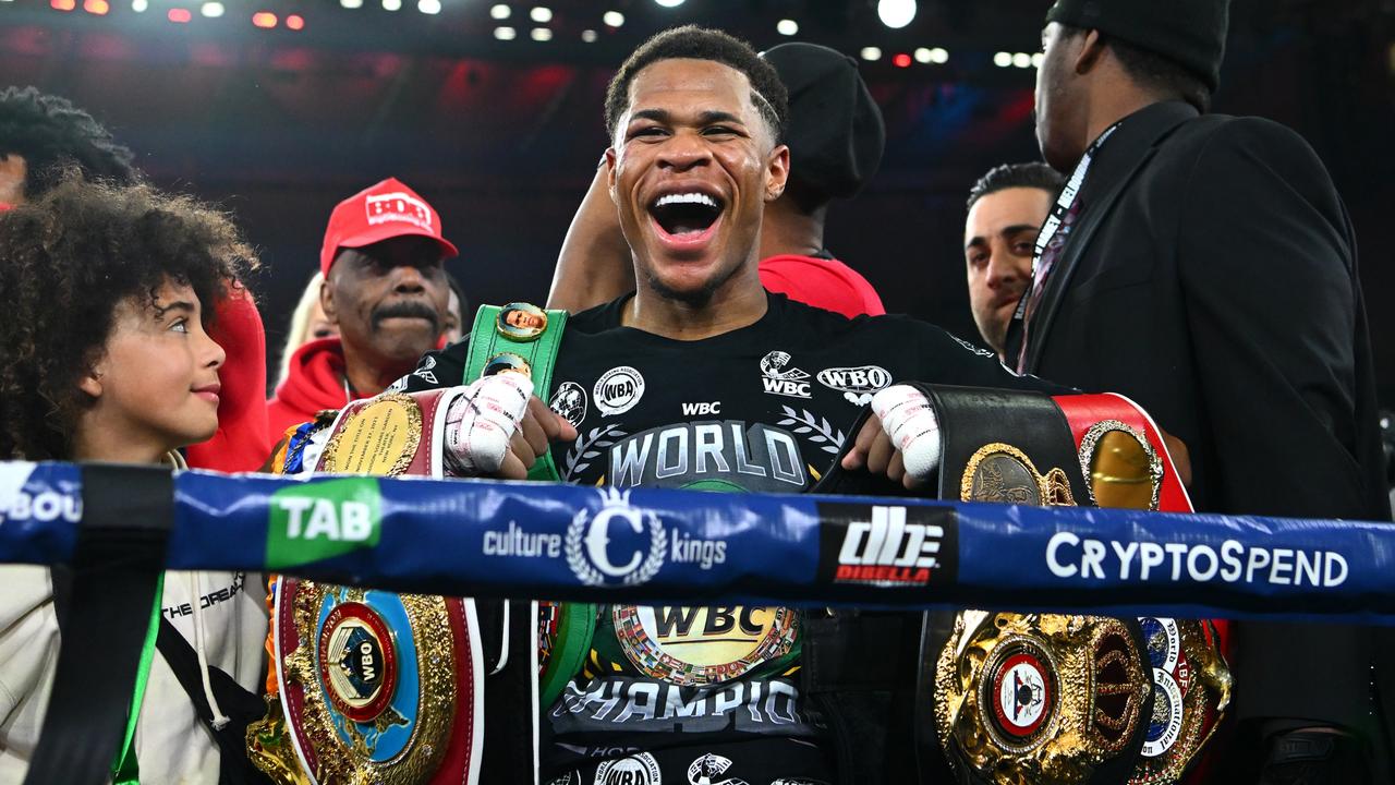 Devin Haney claimed the undisputed lightweight title against George Kambosos in Melbourne in June. Picture: Quinn Rooney/Getty Images