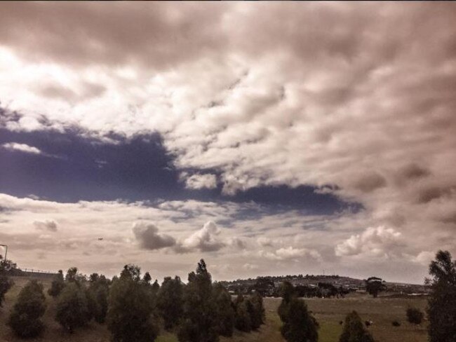 Bird’s eye view: a blimp flies over Sunbury. Picture: Instagram/Robb Saunders