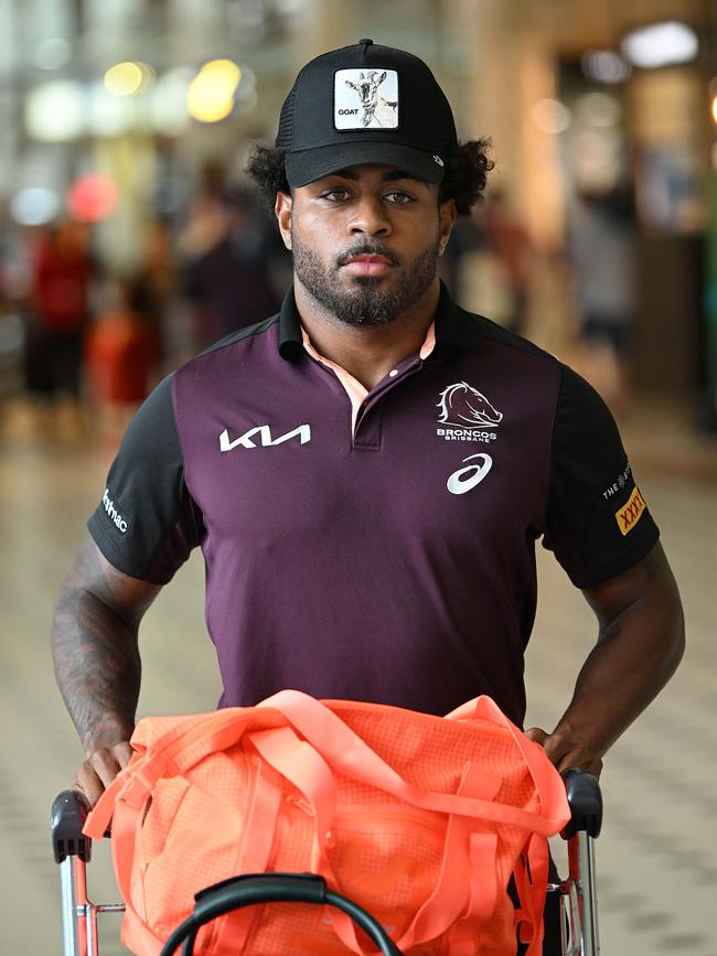 Ezra Mam at the Brisbane International Airport. Picture: Lyndon Mechielsen