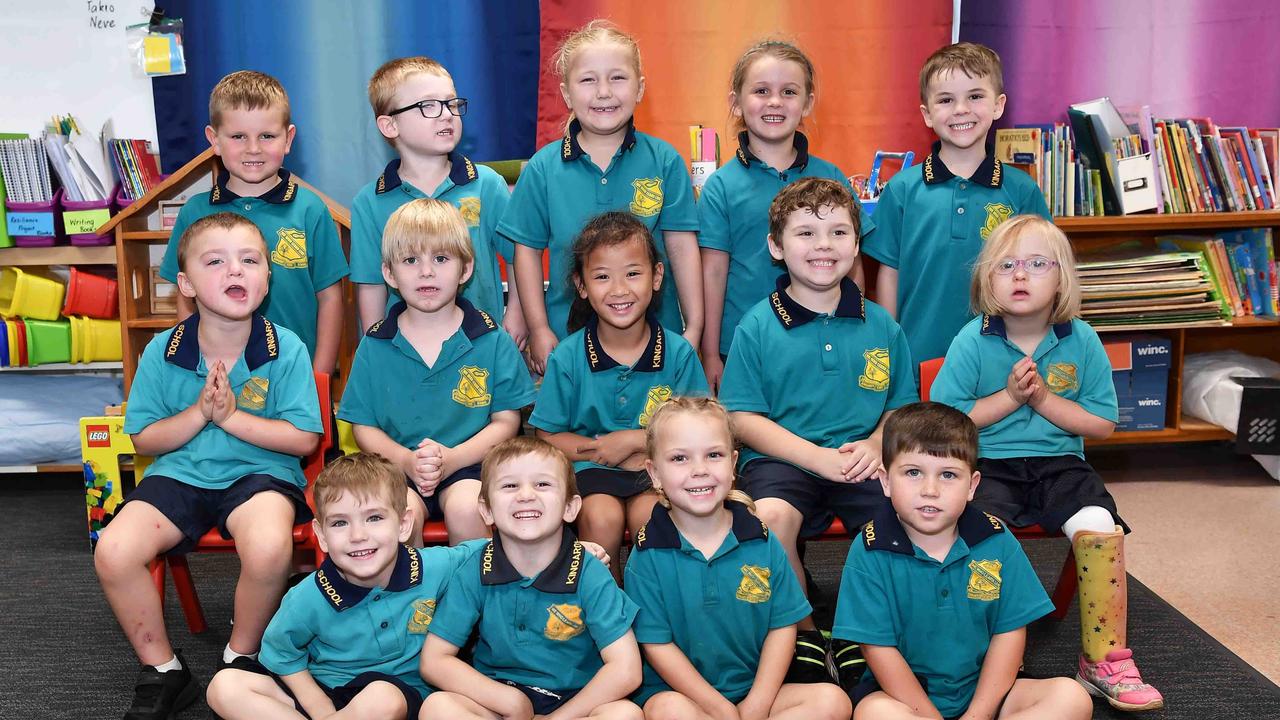 Kingaroy State School Prep B. Back from left: Brain, Jaxon, Indiana, Neve, Archer. Middle from left: Kaison, Silas, Jaycee, Jacob, Abigail. Fron from left: Hunter, Bentley, Maddison, Blake. Picture: Patrick Woods.