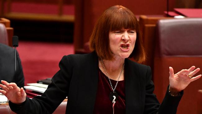 Greens Senator Rachel Siewert angrily accused the government of lagging behind on hotel quarantine protection strategies. Picture: Sam Mooy/AAP