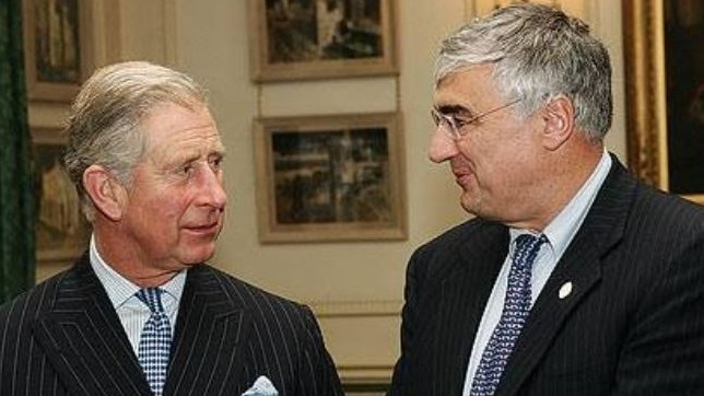 UK-based Australian billionaire Lord Michael Hintze (right) with then Prince of Wales King Charles. Lord Hintze owns MH Premium Farms.