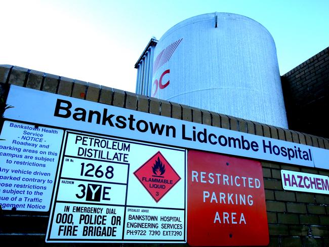 A liquid oxygen tank at Bankstown-Lidcombe Hospital.